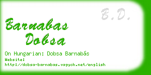 barnabas dobsa business card
